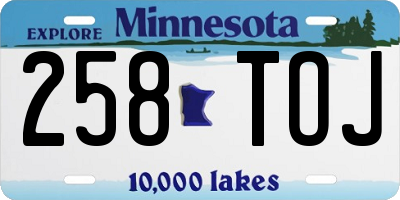 MN license plate 258TOJ