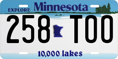 MN license plate 258TOO