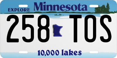 MN license plate 258TOS