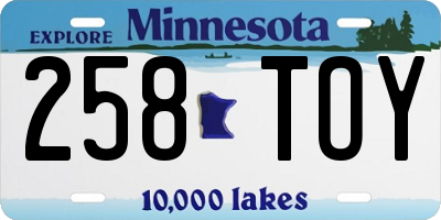 MN license plate 258TOY