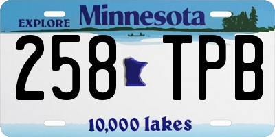 MN license plate 258TPB