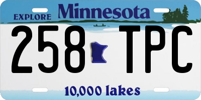 MN license plate 258TPC