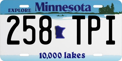 MN license plate 258TPI