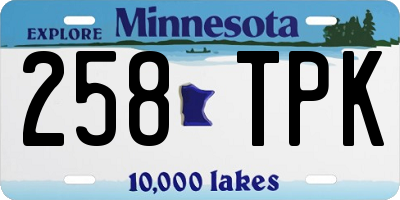 MN license plate 258TPK