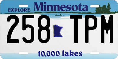 MN license plate 258TPM