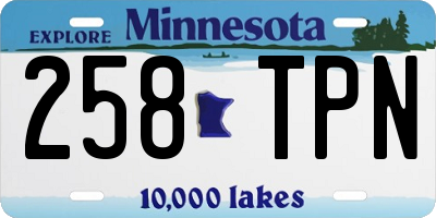 MN license plate 258TPN