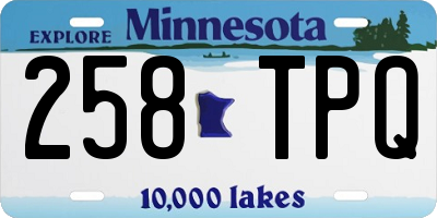 MN license plate 258TPQ
