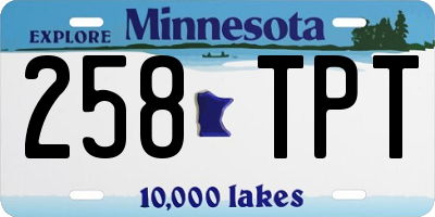 MN license plate 258TPT