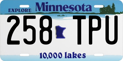 MN license plate 258TPU