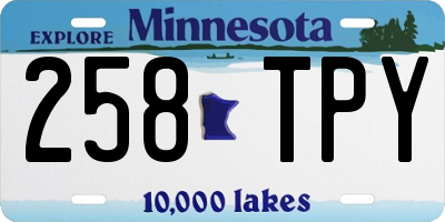 MN license plate 258TPY