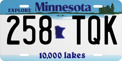 MN license plate 258TQK