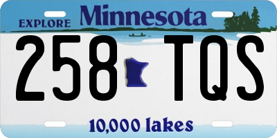 MN license plate 258TQS