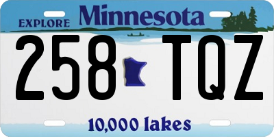 MN license plate 258TQZ