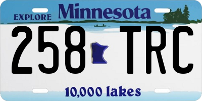 MN license plate 258TRC
