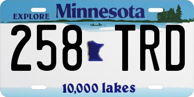 MN license plate 258TRD