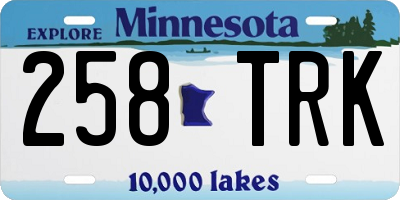 MN license plate 258TRK