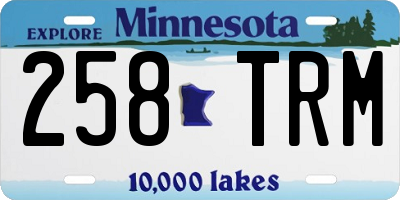 MN license plate 258TRM