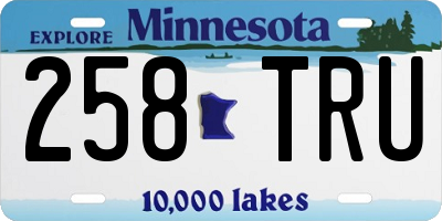 MN license plate 258TRU