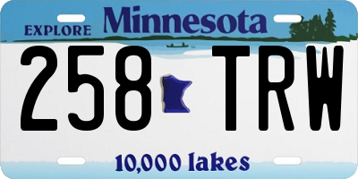 MN license plate 258TRW