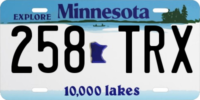 MN license plate 258TRX