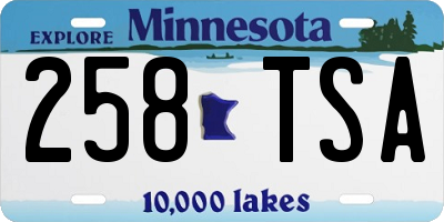 MN license plate 258TSA