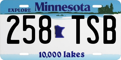 MN license plate 258TSB