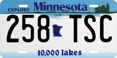 MN license plate 258TSC