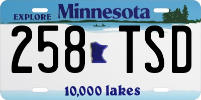 MN license plate 258TSD