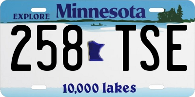 MN license plate 258TSE