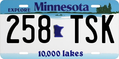 MN license plate 258TSK
