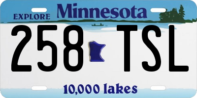 MN license plate 258TSL