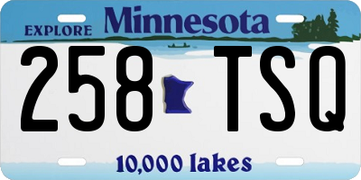 MN license plate 258TSQ