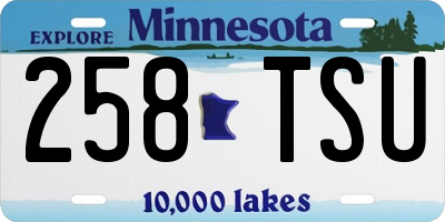 MN license plate 258TSU