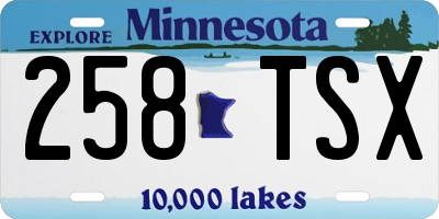 MN license plate 258TSX