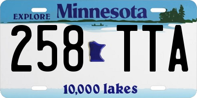 MN license plate 258TTA