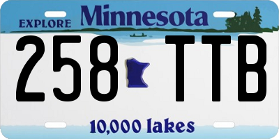 MN license plate 258TTB