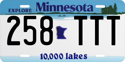 MN license plate 258TTT
