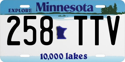 MN license plate 258TTV