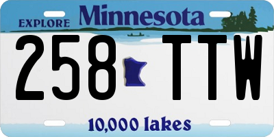 MN license plate 258TTW