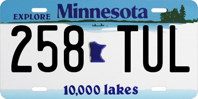 MN license plate 258TUL