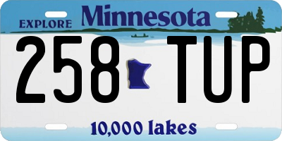 MN license plate 258TUP