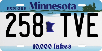 MN license plate 258TVE