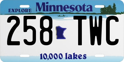 MN license plate 258TWC