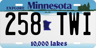 MN license plate 258TWI