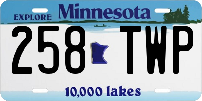 MN license plate 258TWP