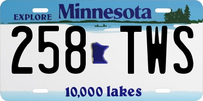 MN license plate 258TWS