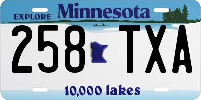 MN license plate 258TXA