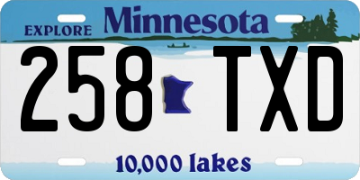 MN license plate 258TXD