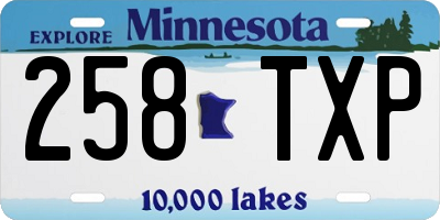 MN license plate 258TXP
