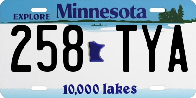 MN license plate 258TYA